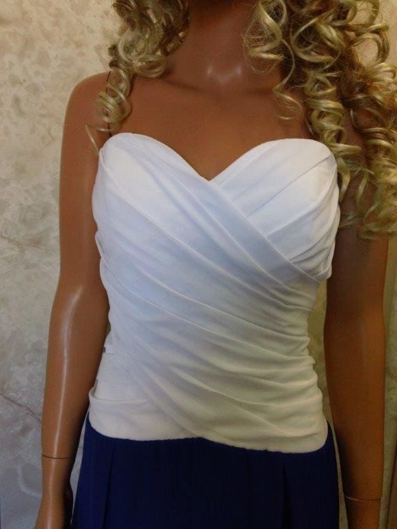 Royal Blue White Bridesmaid Dresses